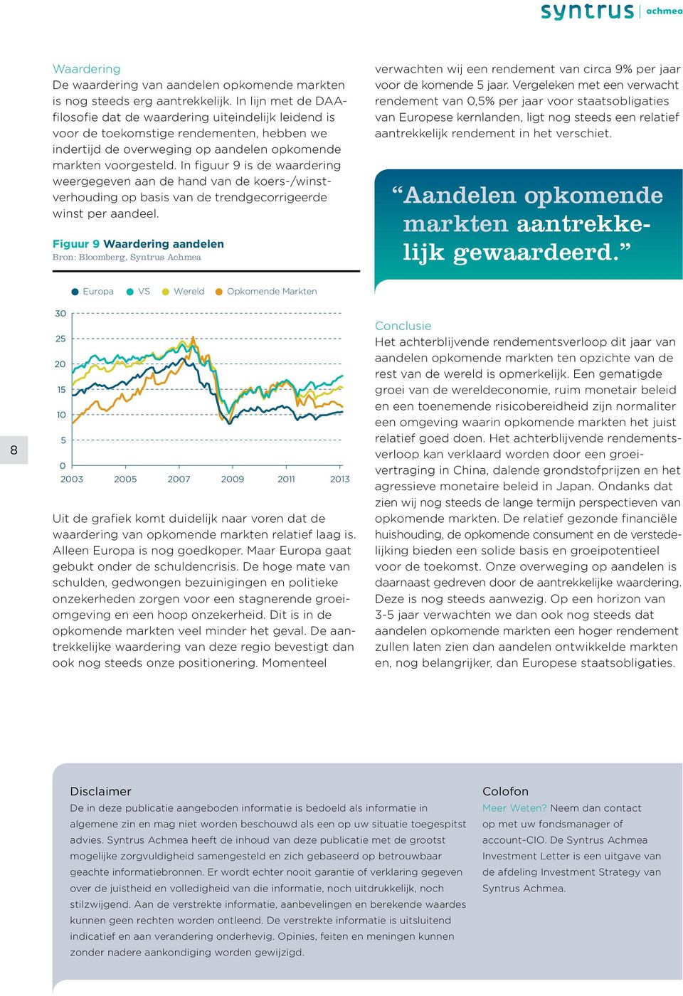 In figuur 9 is de waardering weergegeven aan de hand van de koers-/winstverhouding op basis van de trendgecorrigeerde winst per aandeel.