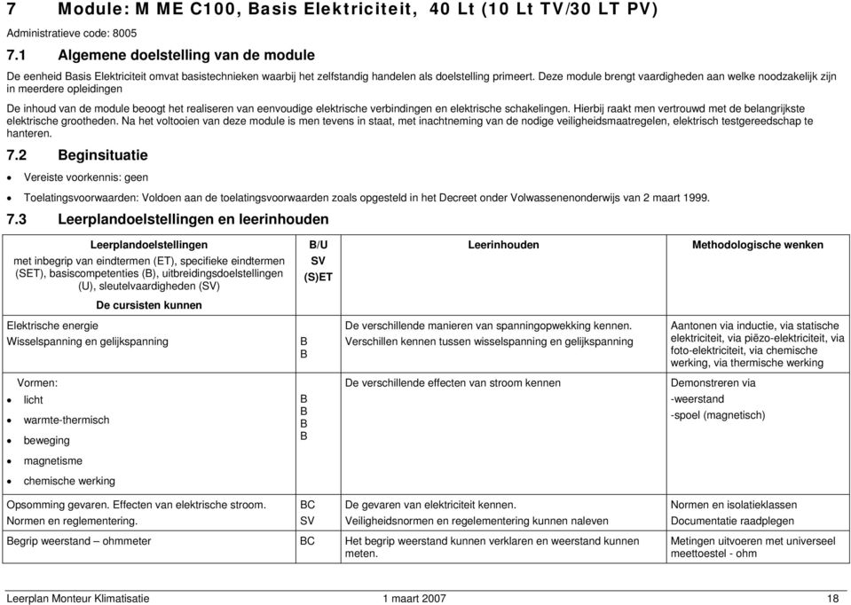 Deze module brengt vaardigheden aan welke noodzakelijk zijn in meerdere opleidingen De inhoud van de module beoogt het realiseren van eenvoudige elektrische verbindingen en elektrische schakelingen.