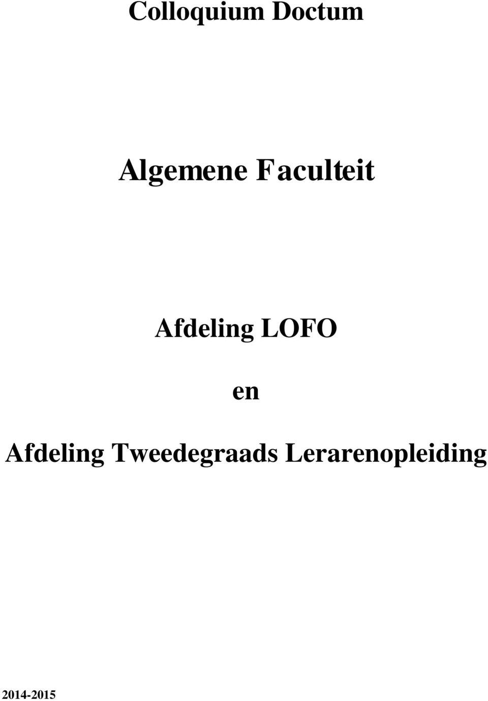 Afdeling LOFO en Afdeling