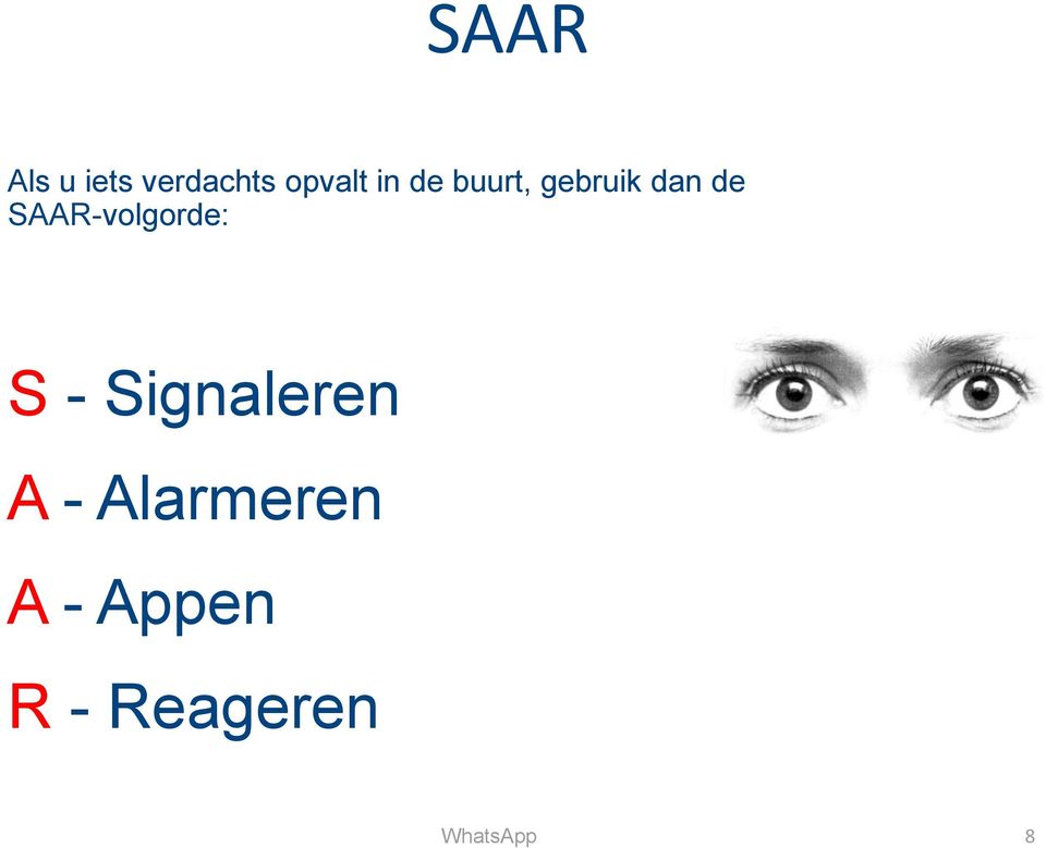 SAAR-volgorde: S - Signaleren A -