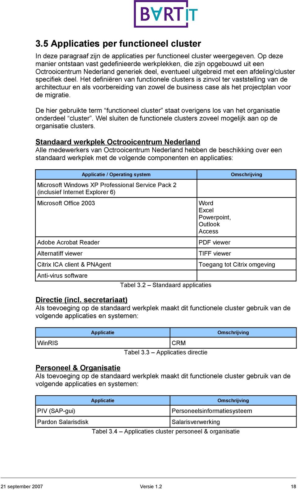 Het definiëren van functionele clusters is zinvol ter vaststelling van de architectuur en als voorbereiding van zowel de business case als het projectplan voor de migratie.