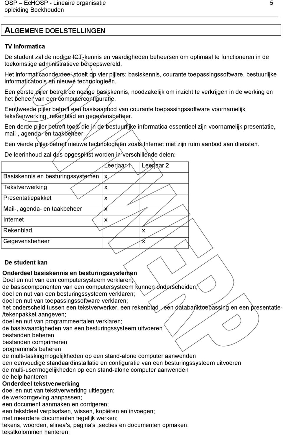 Een eerste pijler betreft de nodige basiskennis, noodzakelijk om inzicht te verkrijgen in de werking en het beheer van een computerconfiguratie.