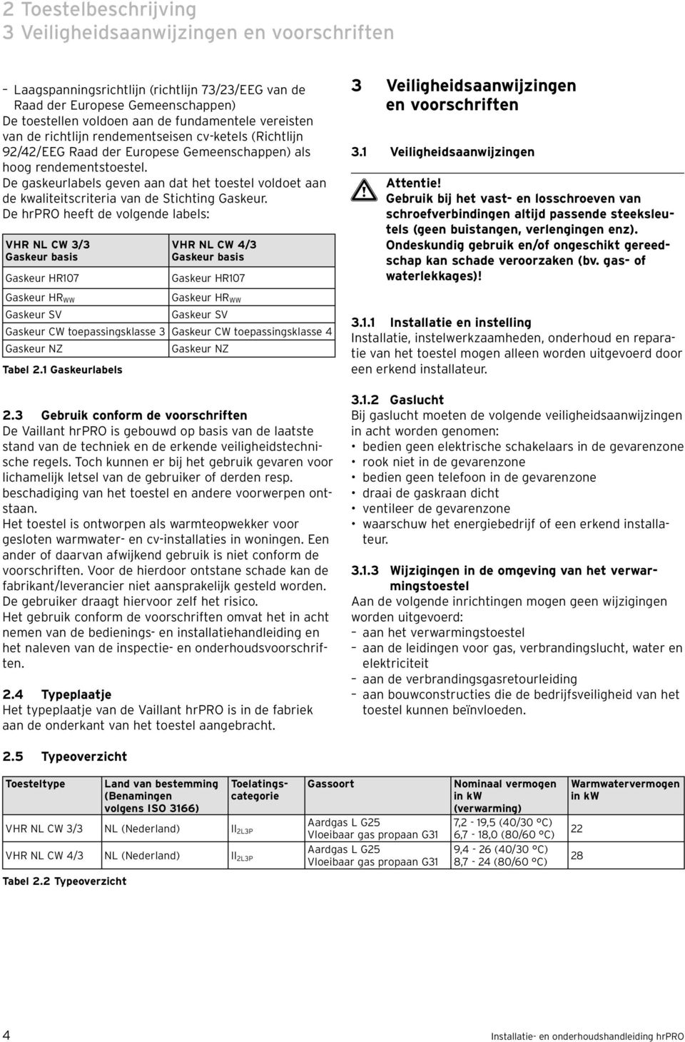 De gaskeurlabels geven aan dat het toestel voldoet aan de kwaliteitscriteria van de Stichting Gaskeur.