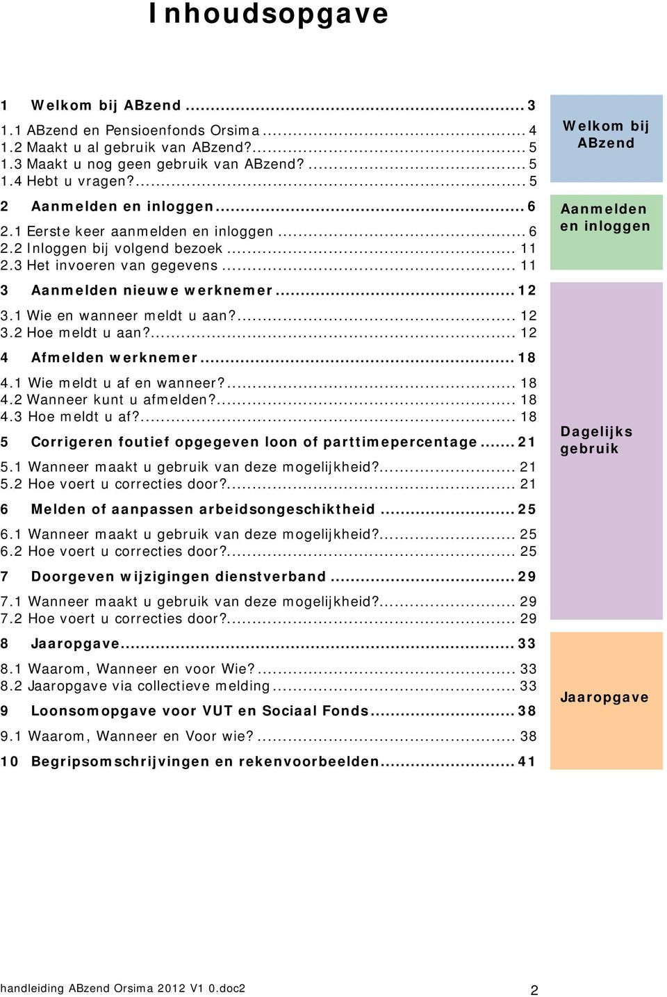 1 Wie en wanneer meldt u aan?... 12 3.2 Hoe meldt u aan?... 12 4 Afmelden werknemer... 18 4.1 Wie meldt u af en wanneer?... 18 4.2 Wanneer kunt u afmelden?... 18 4.3 Hoe meldt u af?