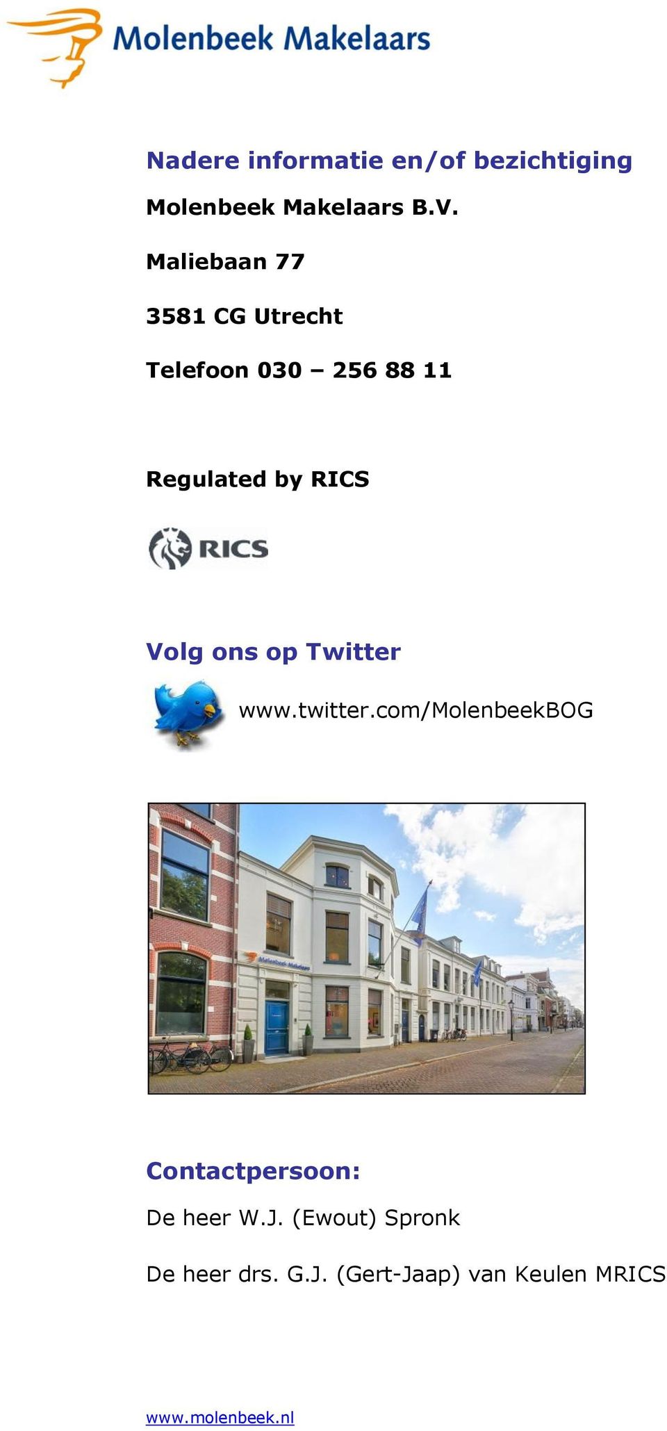 RICS Volg ons op Twitter www.twitter.