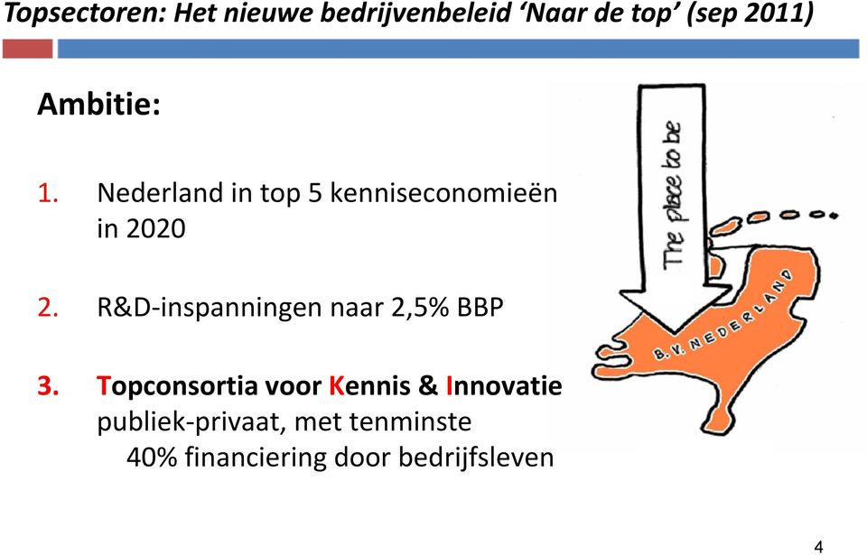 R&D-inspanningen naar 2,5% BBP 3.