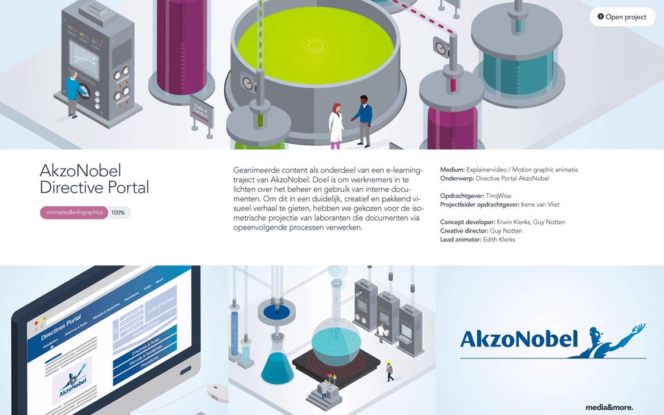 Om dit in een duidelijk, creatief en pakkend visueel verhaal te gieten, hebben we gekozen voor de isometrische projectie van laboranten die documenten via