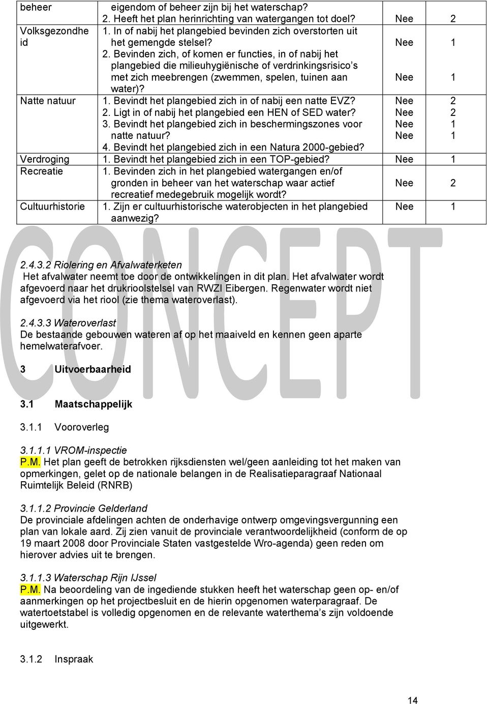 . Bevindt het plangebied zich in of nabij een natte EVZ? 2 2. Ligt in of nabij het plangebied een HEN of SED water? 2 3. Bevindt het plangebied zich in beschermingszones voor natte natuur? 4.