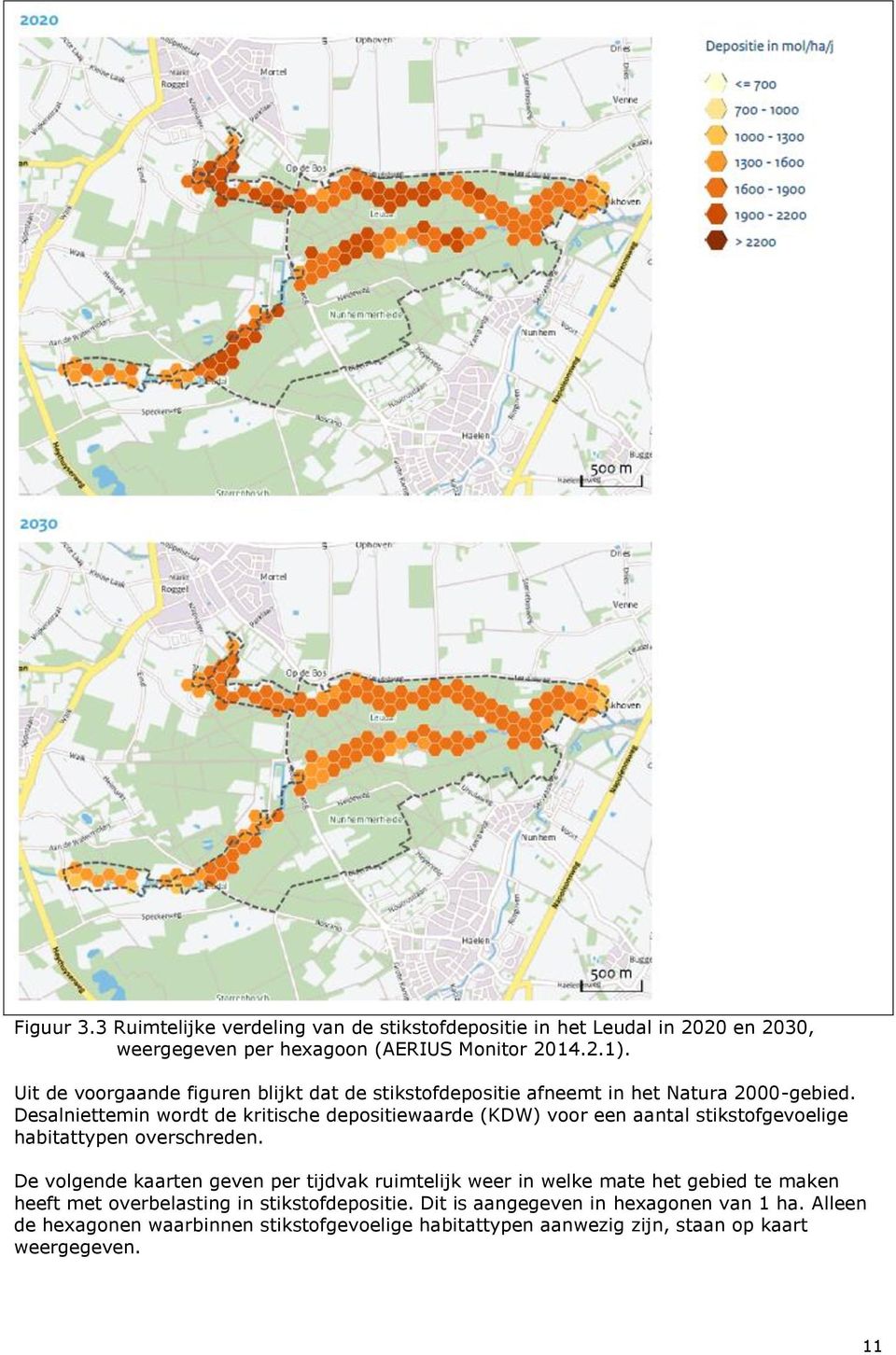 Desalniettemin wordt de kritische depositiewaarde (KDW) voor een aantal stikstofgevoelige habitattypen overschreden.