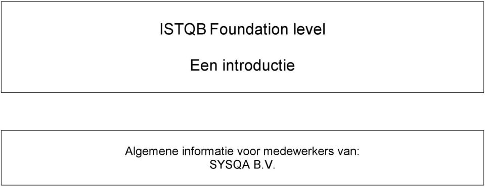 Algemene informatie