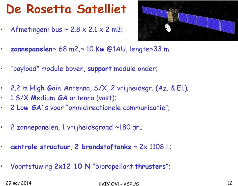 2 m High Gain Antenna, S/X, 2 vrijheidsgr. (Az. & El.