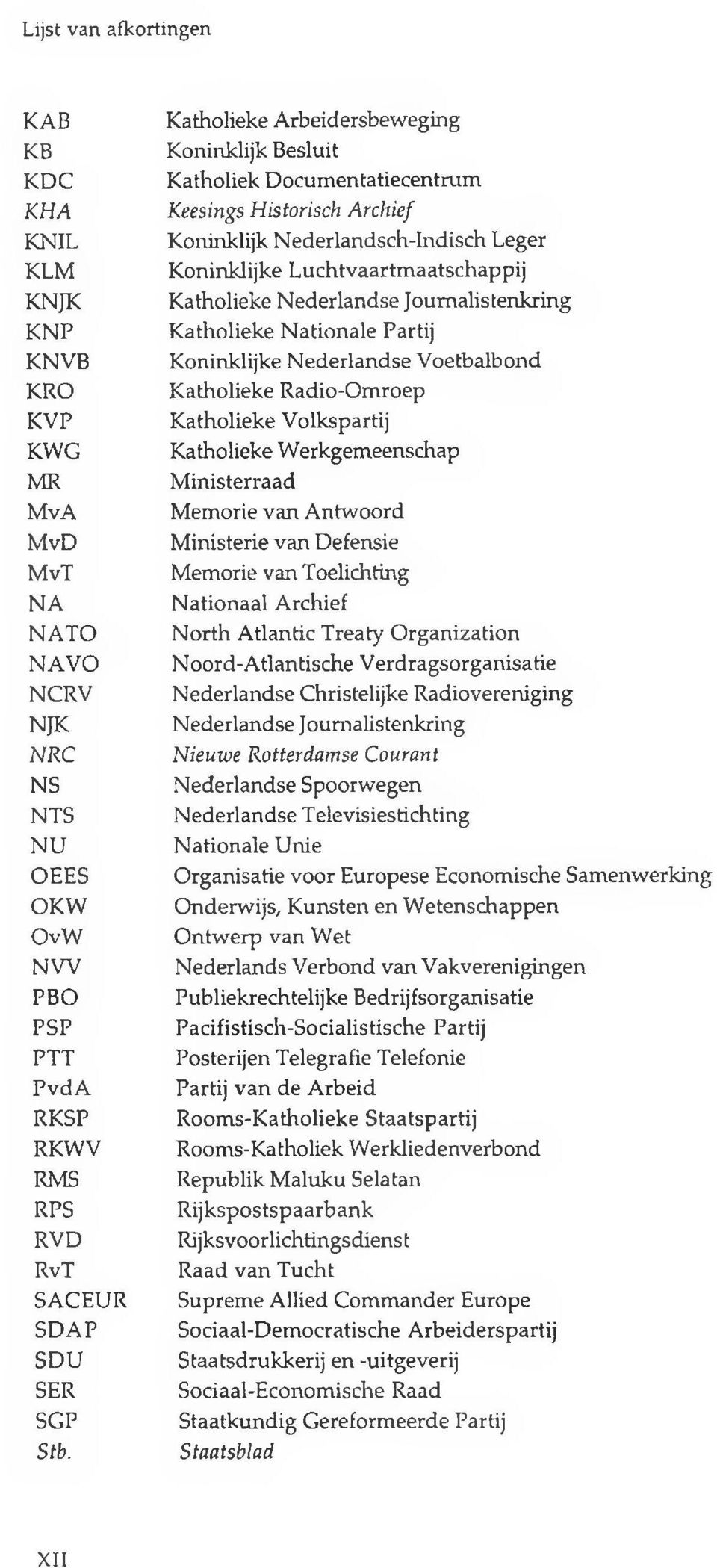 Katholieke Arbeidersbeweging Koninklijk Besluit Katholiek Documentatiecentrum Keesings Historisch A rchief Koninklijk Nederlandsch-Indisch Leger K oninklijke Luchtvaartm aatschappij Katholieke