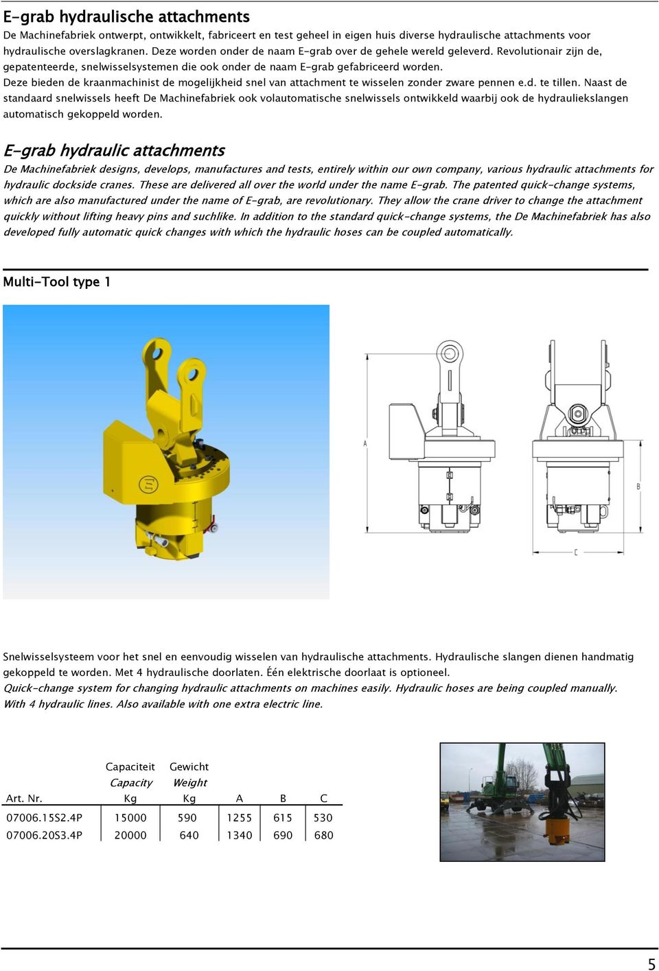 Deze bieden de kraanmachinist de mogelijkheid snel van attachment te wisselen zonder zware pennen e.d. te tillen.