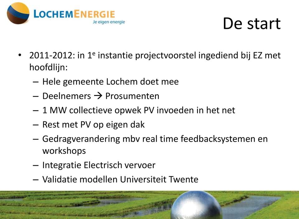 invoeden in het net Rest met PV op eigen dak Gedragverandering mbv real time