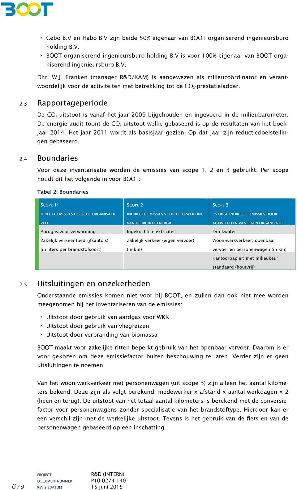 prestatieladder. 2.3 Rapportageperiode De CO 2-uitstoot is vanaf het jaar 2009 bijgehouden en ingevoerd in de milieubarometer.