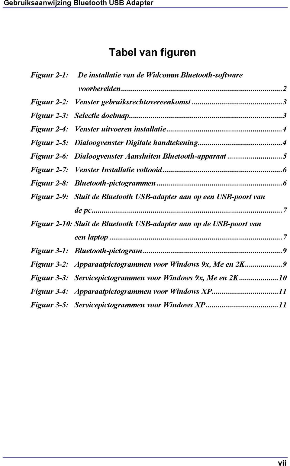 ..5 Figuur 2-7: Venster Installatie voltooid...6 Figuur 2-8: Bluetooth-pictogrammen...6 Figuur 2-9: Sluit de Bluetooth USB-adapter aan op een USB-poort van de pc.