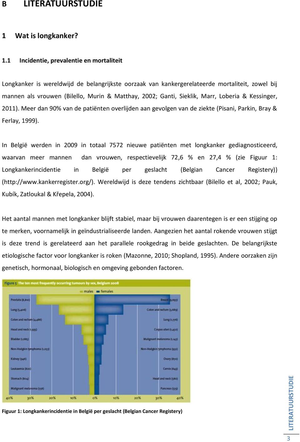 1 Incidentie, prevalentie en mortaliteit Longkanker is wereldwijd de belangrijkste oorzaak van kankergerelateerde mortaliteit, zowel bij mannen als vrouwen (Bilello, Murin & Matthay, 2002; Ganti,