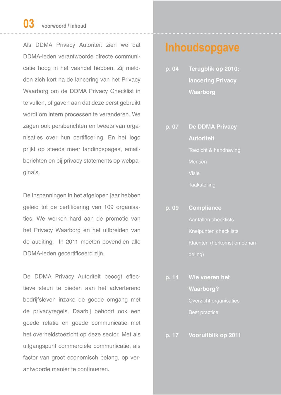 04 Terugblik op 2010: lancering Privacy Waarborg wordt om intern processen te veranderen. We zagen ook persberichten en tweets van organisaties over hun certificering.