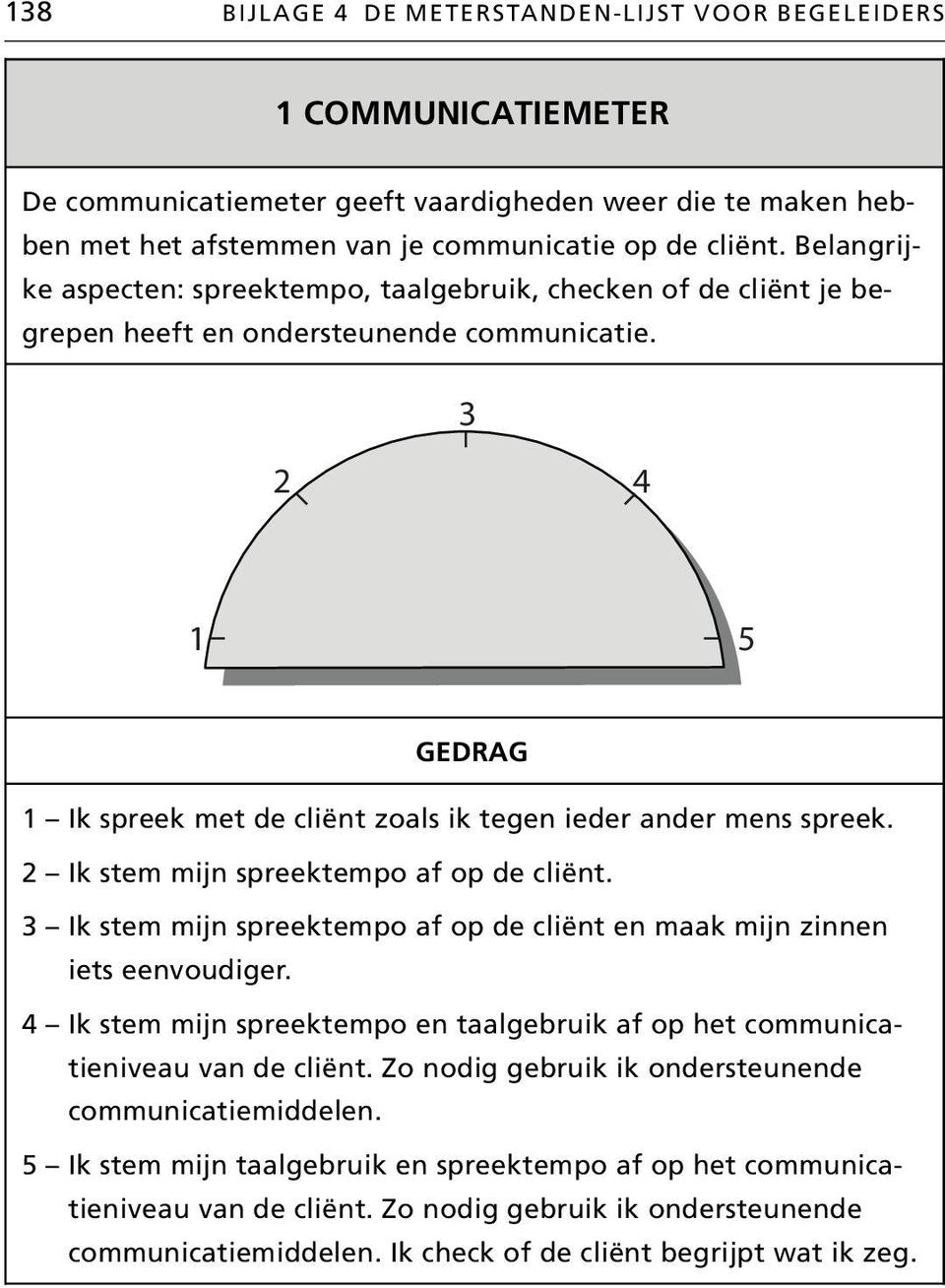 Ik stem mijn spreektempo af op de cliënt. Ik stem mijn spreektempo af op de cliënt en maak mijn zinnen iets eenvoudiger.