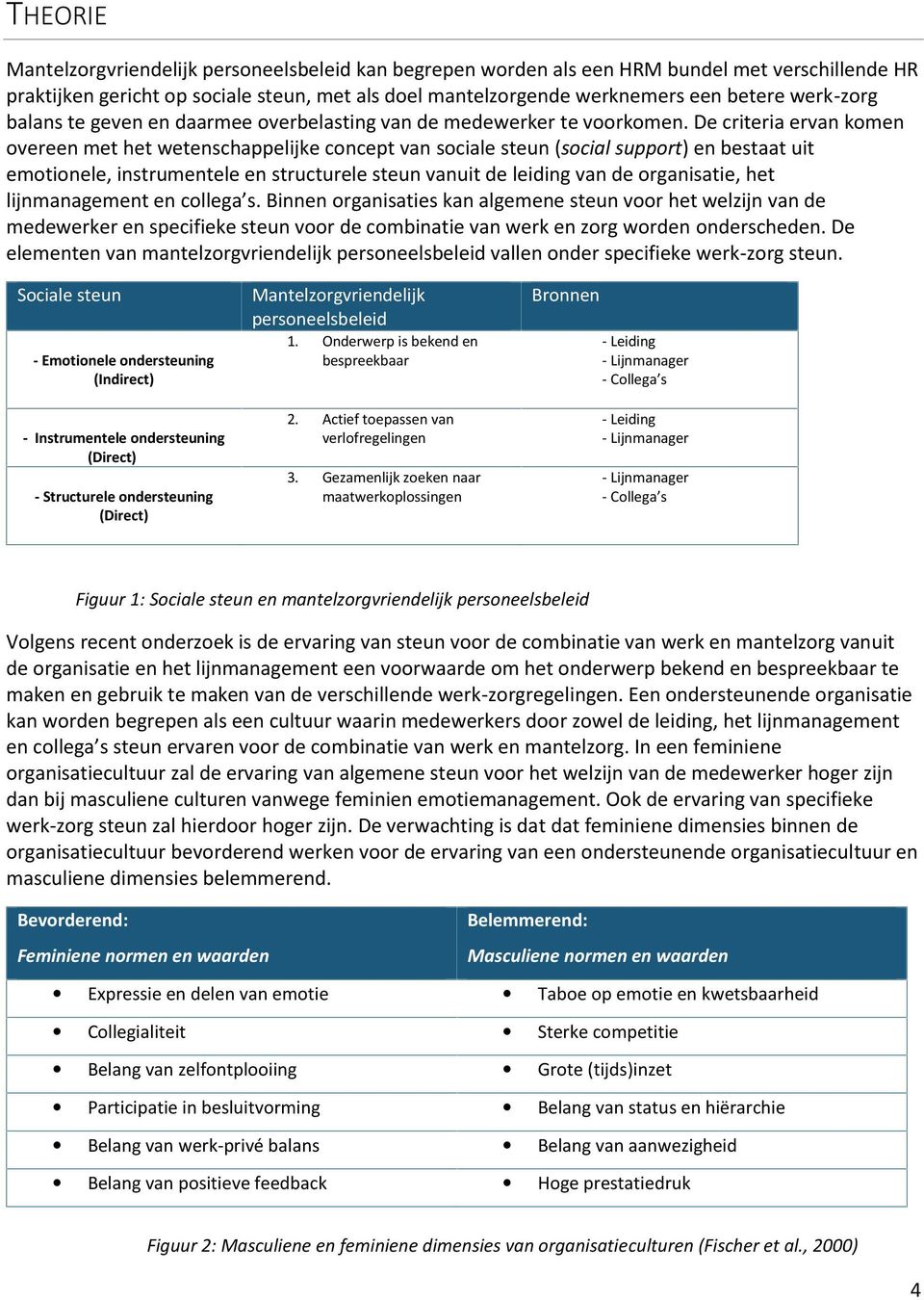 De criteria ervan komen overeen met het wetenschappelijke concept van sociale steun (social support) en bestaat uit emotionele, instrumentele en structurele steun vanuit de leiding van de