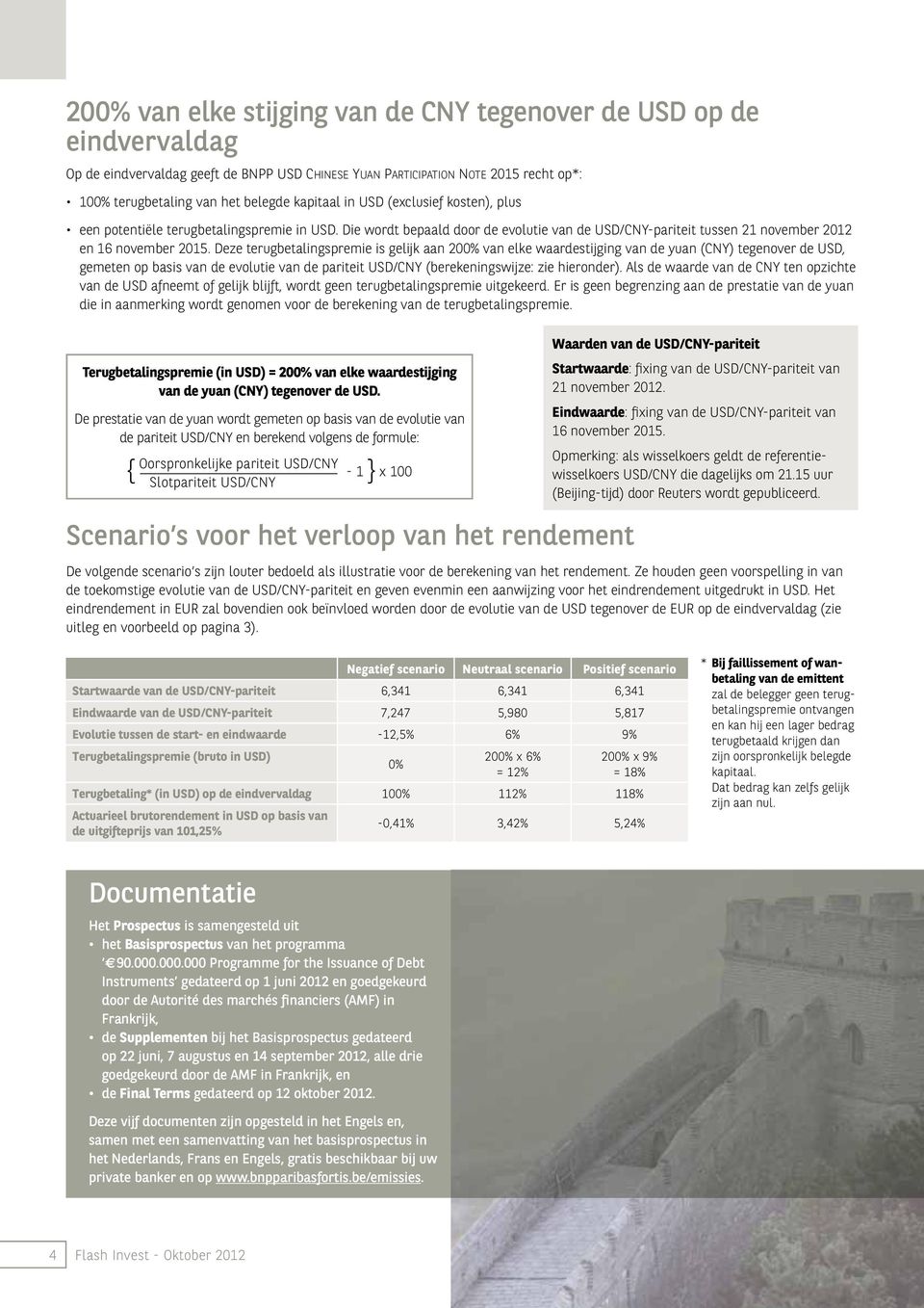 Deze terugbetalingspremie is gelijk aan 200% van elke waardestijging van de yuan (CNY) tegenover de USD, gemeten op basis van de evolutie van de pariteit USD/CNY (berekeningswijze: zie hieronder).