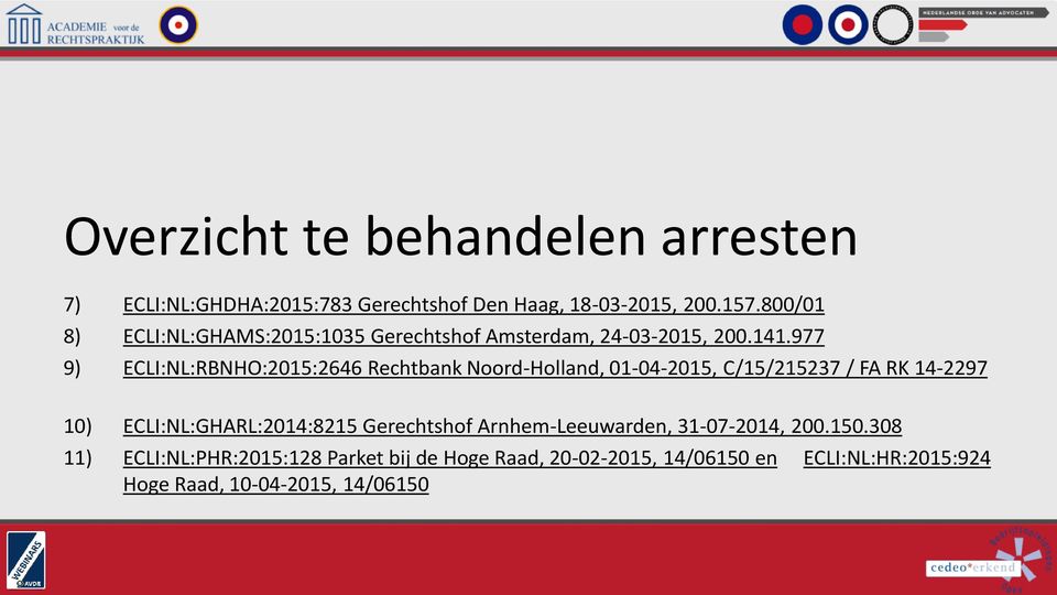 977 9) ECLI:NL:RBNHO:2015:2646 Rechtbank Noord-Holland, 01-04-2015, C/15/215237 / FA RK 14-2297 10)