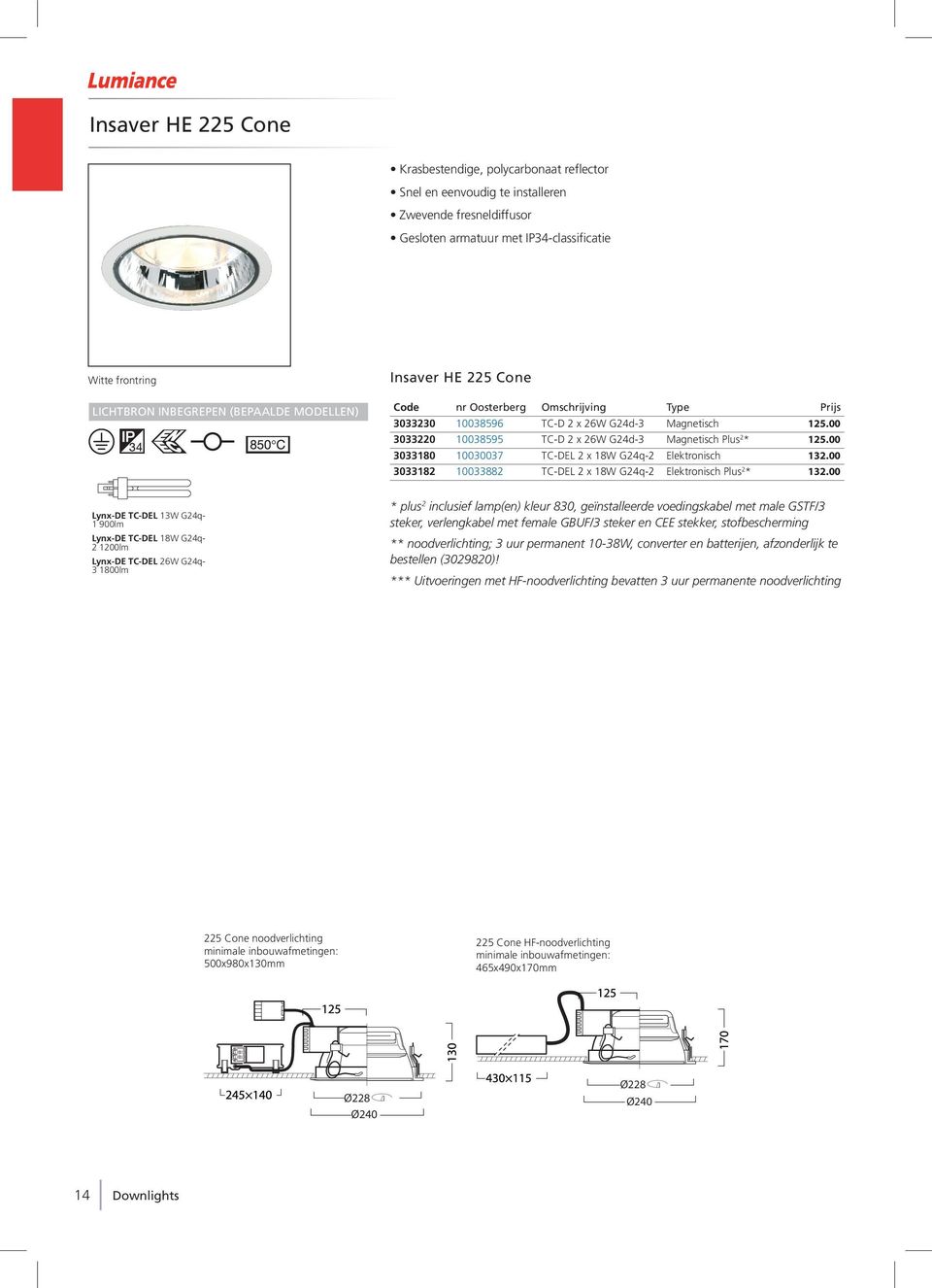 00 3033180 10030037 TC-DEL 2 x 18W G24q-2 Elektronisch 132.00 3033182 10033882 TC-DEL 2 x 18W G24q-2 Elektronisch Plus 2 * 132.