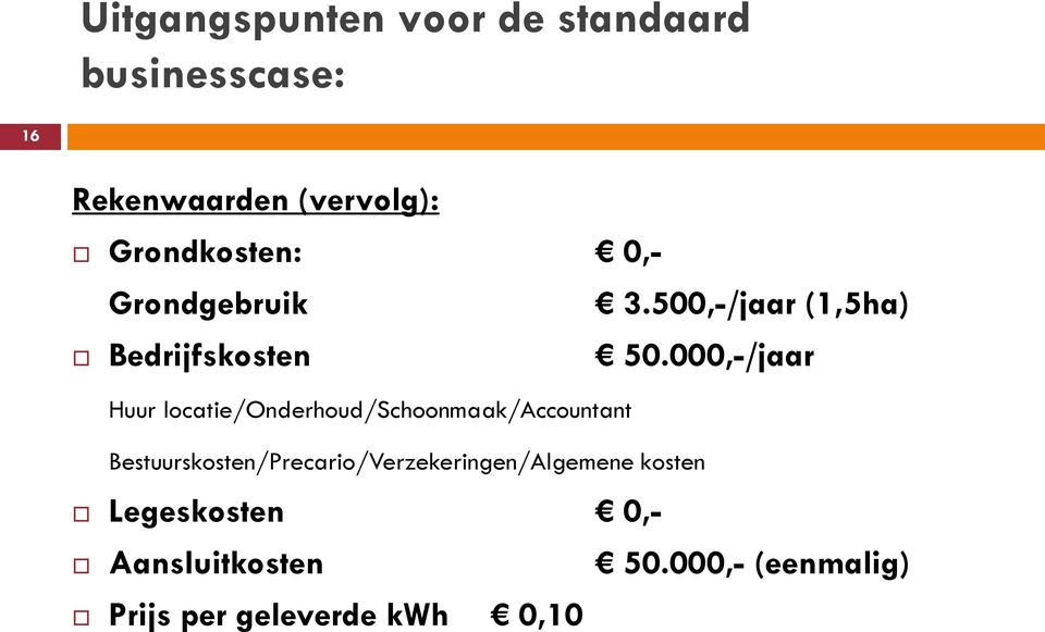 000,-/jaar Huur locatie/onderhoud/schoonmaak/accountant