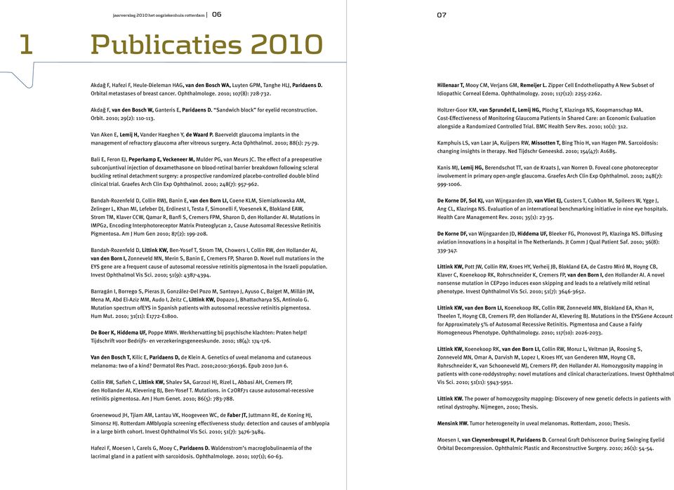 Akdağ F, van den Bosch W, Ganteris E, Paridaens D. Sandwich block for eyelid reconstruction. Orbit. 2010; 29(2): 110-113. Van Aken E, Lemij H, Vander Haeghen Y, de Waard P.