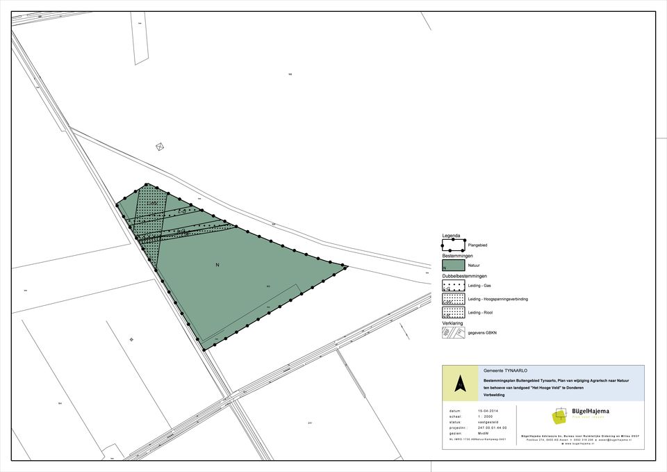 Hooge Veld" te Donderen 167 Verbeelding 164 datum: schaal: 15-04-2014 1 : 2000 BugelHajema Plek voor ideeºn 241 status: projectnr.: vastgesteld 247.00.01.44.00 Kampweg gezien: MvdW NL.