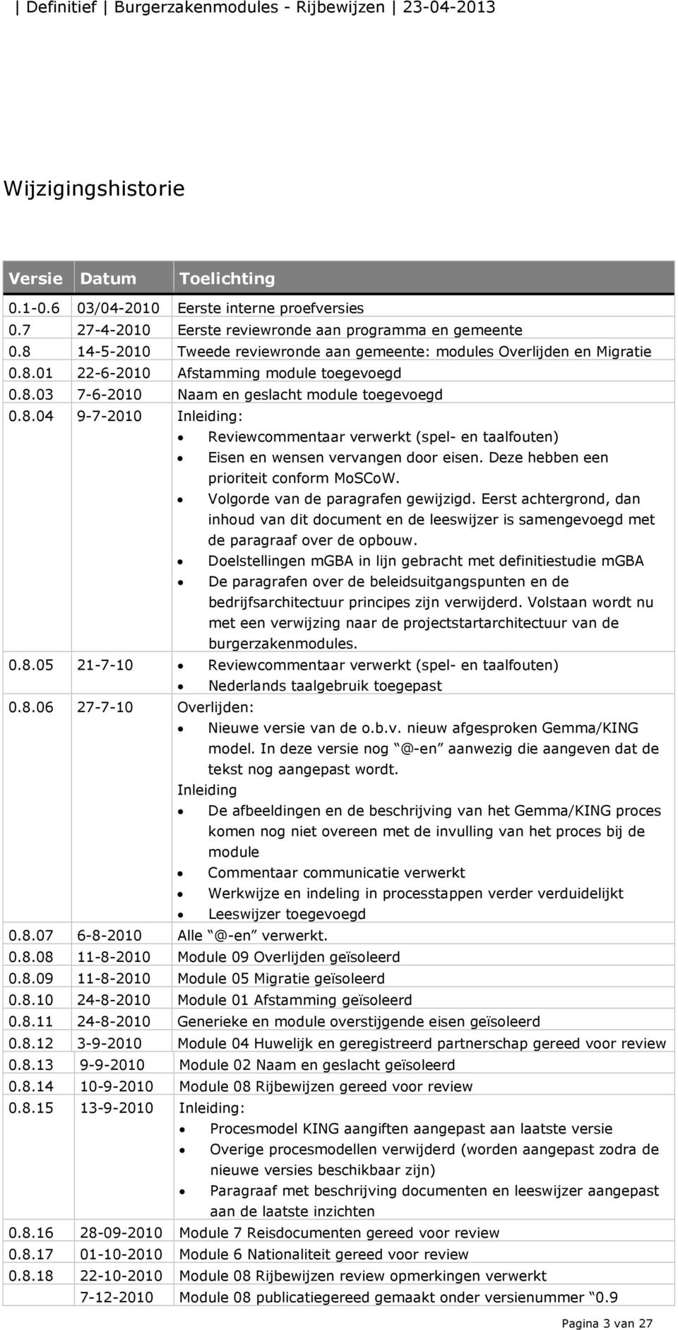 Deze hebben een prioriteit conform MoSCoW. Volgorde van de paragrafen gewijzigd. Eerst achtergrond, dan inhoud van dit document en de leeswijzer is samengevoegd met de paragraaf over de opbouw.