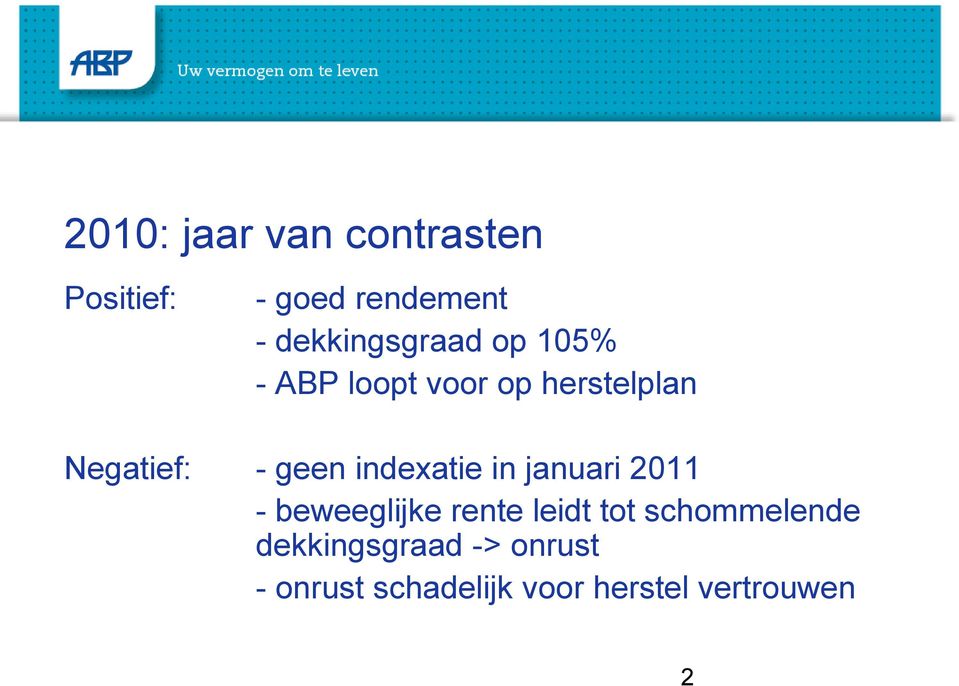 geen indexatie in januari 2011 - beweeglijke rente leidt tot