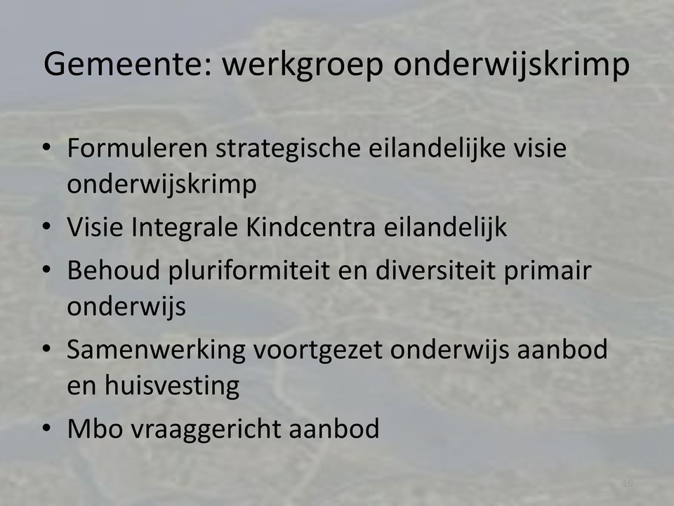 eilandelijk Behoud pluriformiteit en diversiteit primair onderwijs