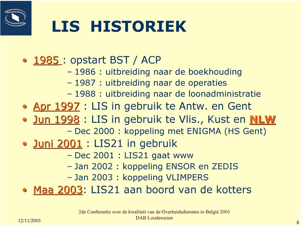 en Gent Jun 1998 : LIS in gebruik te Vlis.