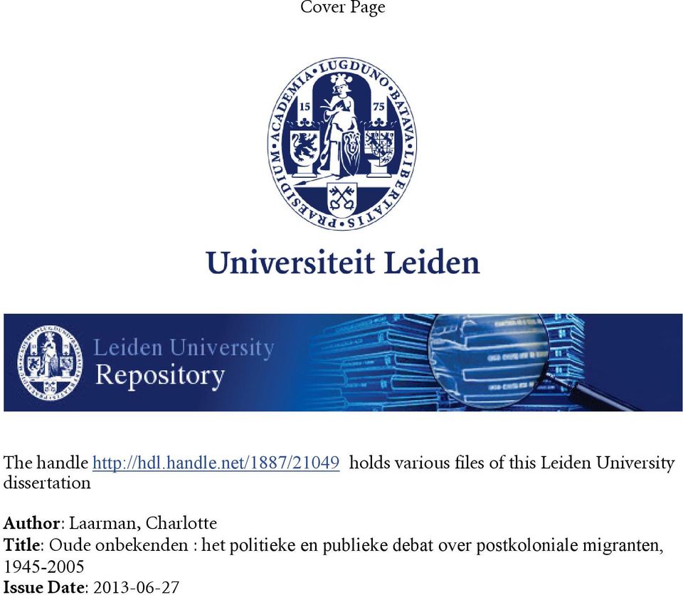 net/1887/21049 holds various files of this Leiden University