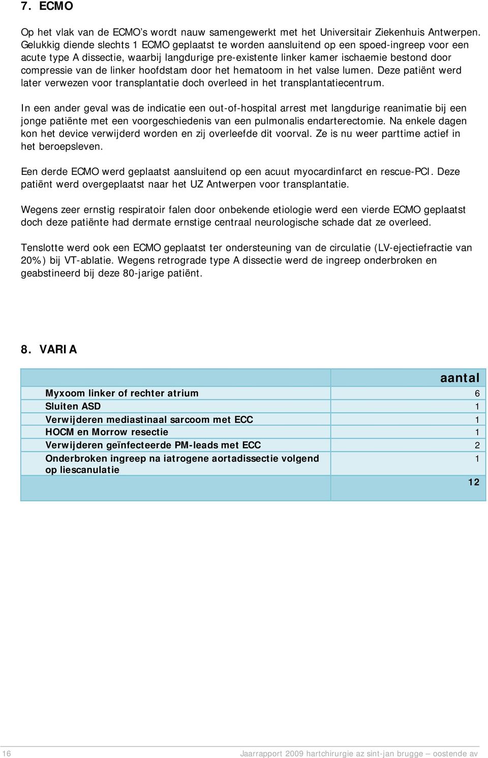 van de linker hoofdstam door het hematoom in het valse lumen. Deze patiënt werd later verwezen voor transplantatie doch overleed in het transplantatiecentrum.