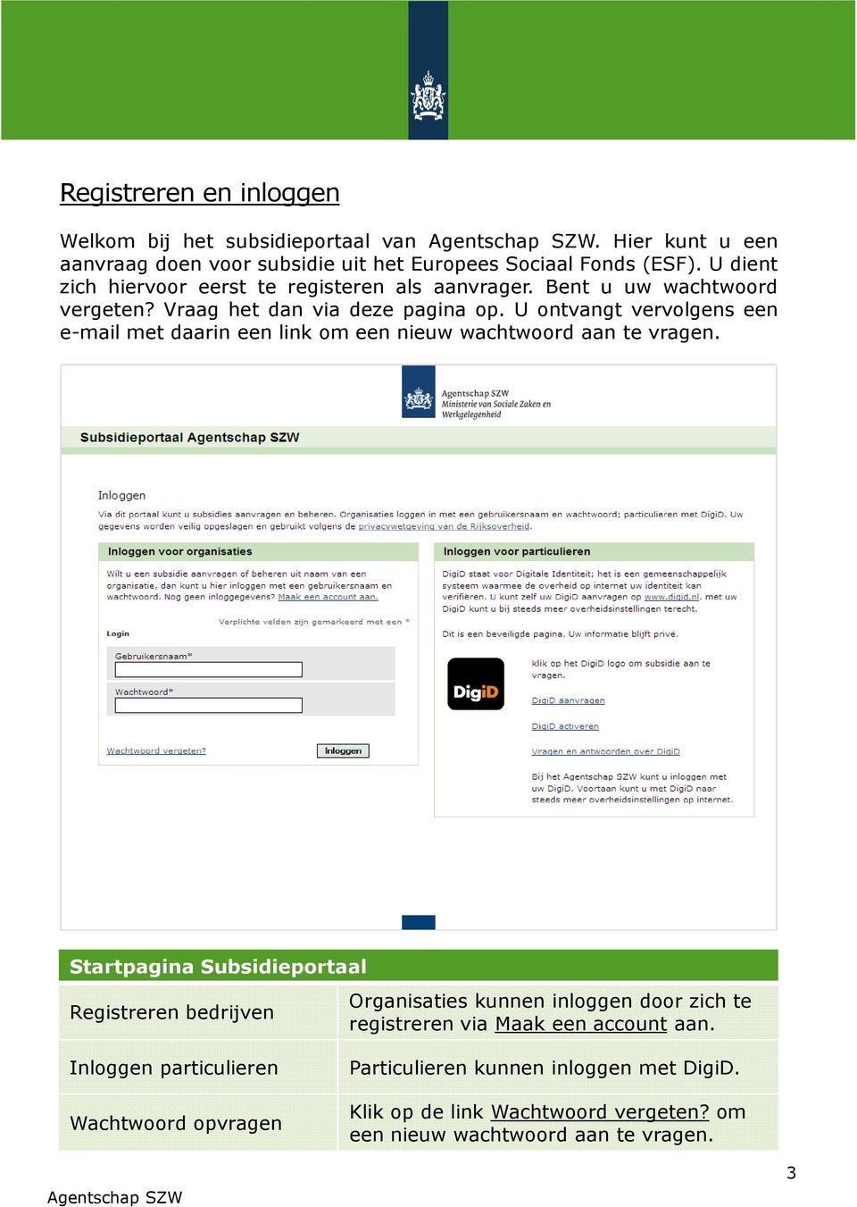 U ontvangt vervolgens een e-mail met daarin een link om een nieuw wachtwoord aan te vragen.