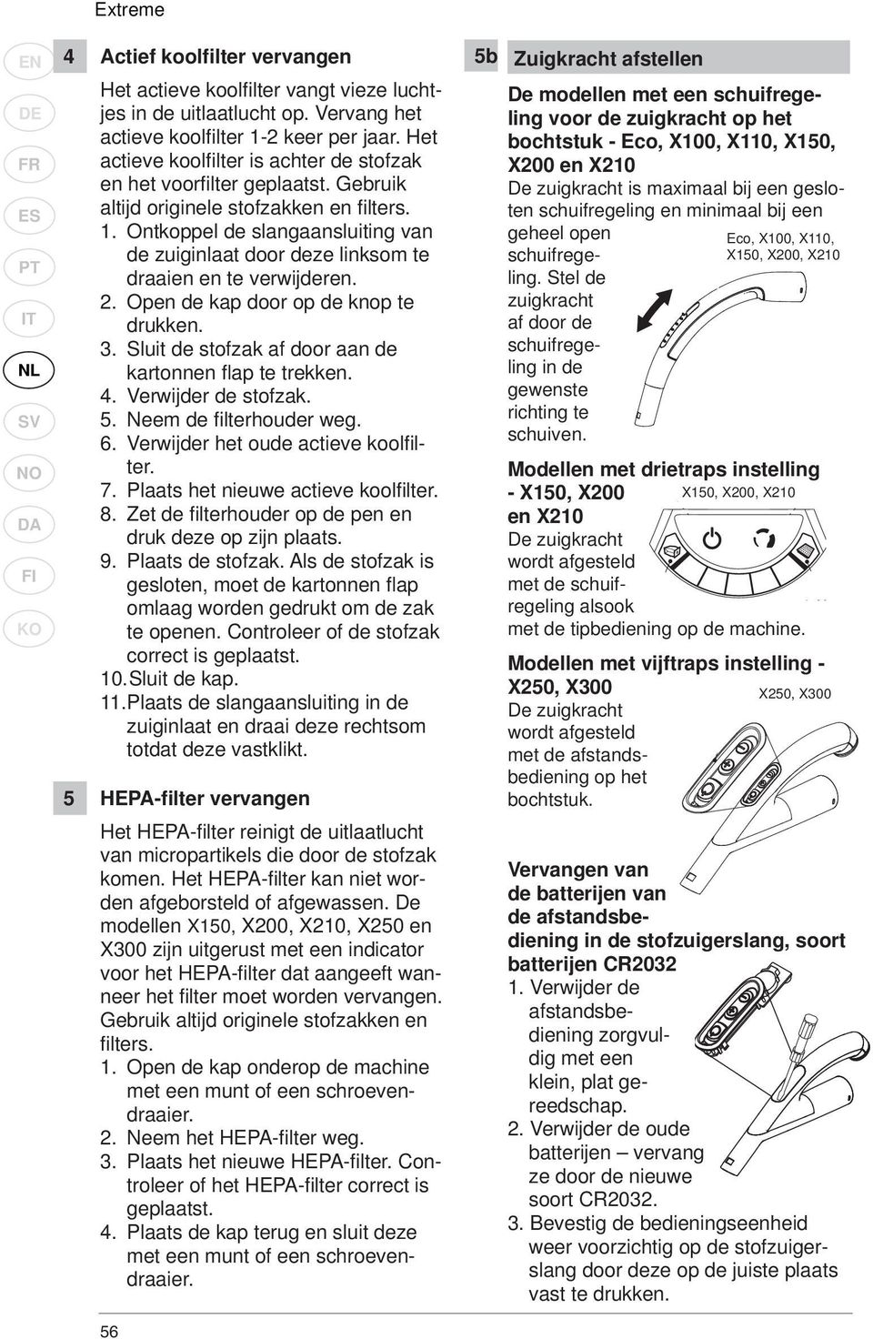 Ontkoppel de slangaansluiting van de zuiginlaat door deze linksom te draaien en te verwijderen. 2. Open de kap door op de knop te drukken. 3.