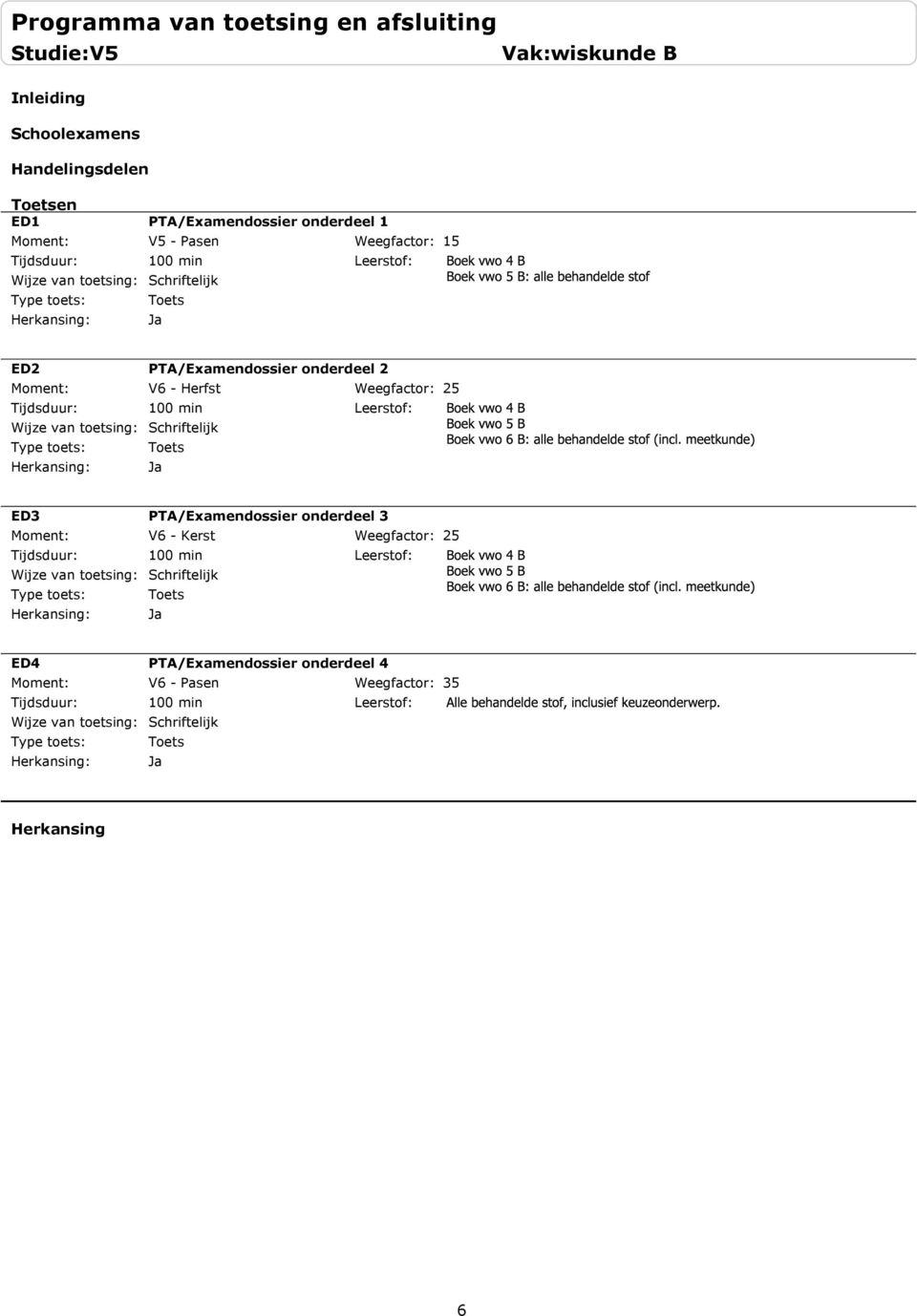 onderdeel 2 V6 - Herfst ED3 PTA/Examendossier