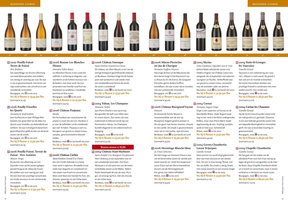 Bourgogne, wit, nu tot 2014 Nu bij 6 flessen 19,95 per fles (normaal 25,25) 2006 Pouilly-Vinzelles les Quarts Domaine la Soufrandière Jean-Guilhaume en Jean-Philippe Bret bezitten een groot deel van