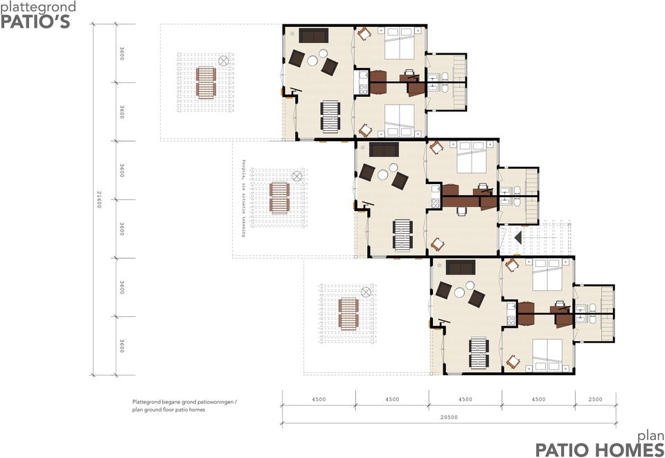 begane grond patiowoningen / plan ground floor