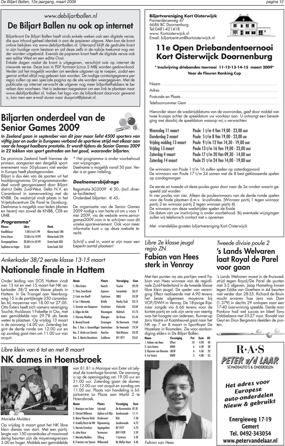 Men kan de krant online bekijken via www.debiljartballen.nl. Uiteraard blijft de gedrukte krant in zijn huidige vorm bestaan en zal deze zelfs in de nabije toekomst nog verder worden uitgebreid.