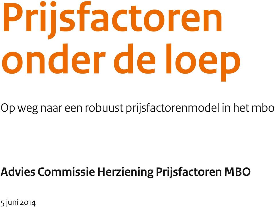 prijsfactorenmodel in het mbo