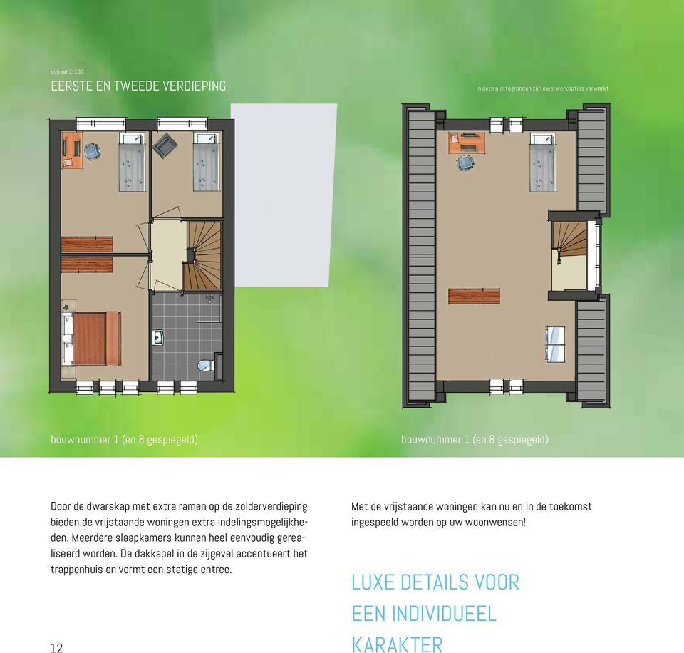 vrijstaande woningen extra indelingsmogelijkheden. Meerdere slaapkamers kunnen heel eenvoudig gerealiseerd worden.