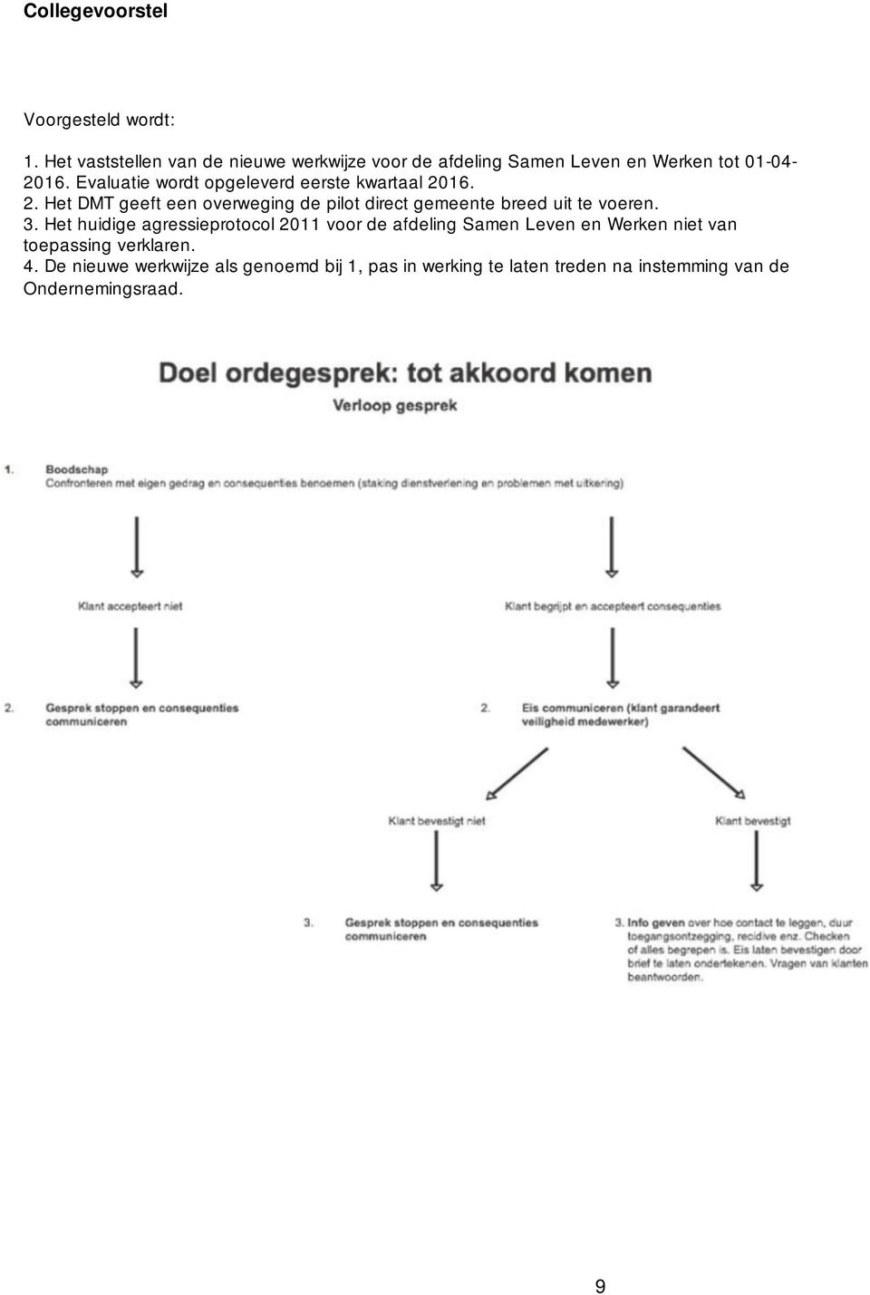 breed uit te voeren 3 Het huidige agressieprotocol 2011 voor de afdeling Samen Leven en Werken niet van