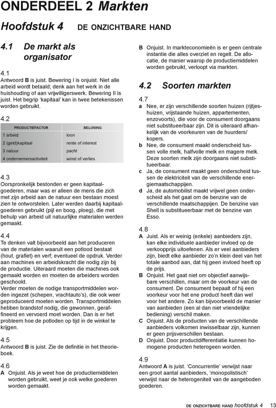 2 arbeid productiefactor loon beloning 2 (geld)kapitaal rente of interest 3 natuur pacht 4 ondernemersactiviteit winst of verlies 4.