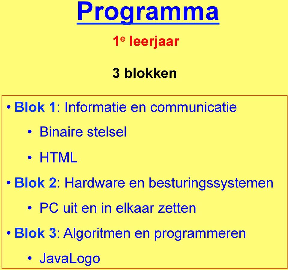 Blok 2: Hardware en besturingssystemen PC uit en