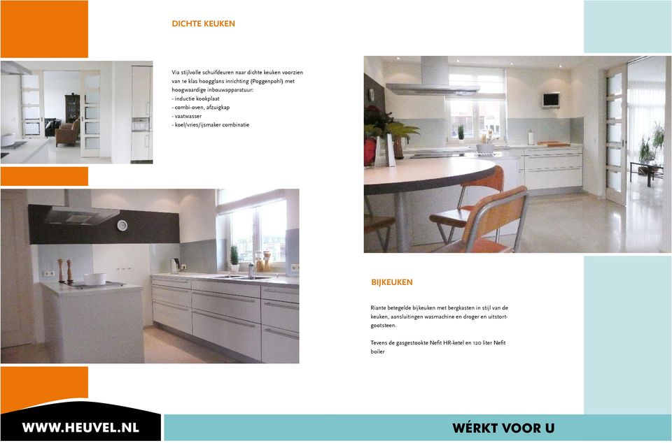 koel/vries/ijsmaker combinatie bijkeuken Riante betegelde bijkeuken met bergkasten in stijl van de keuken,