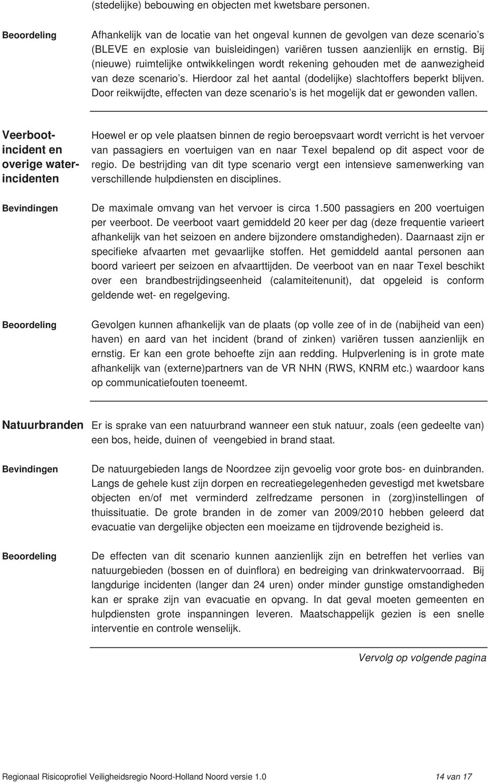 Bij (nieuwe) ruimtelijke ontwikkelingen wordt rekening gehouden met de aanwezigheid van deze scenario s. Hierdoor zal het aantal (dodelijke) slachtoffers beperkt blijven.