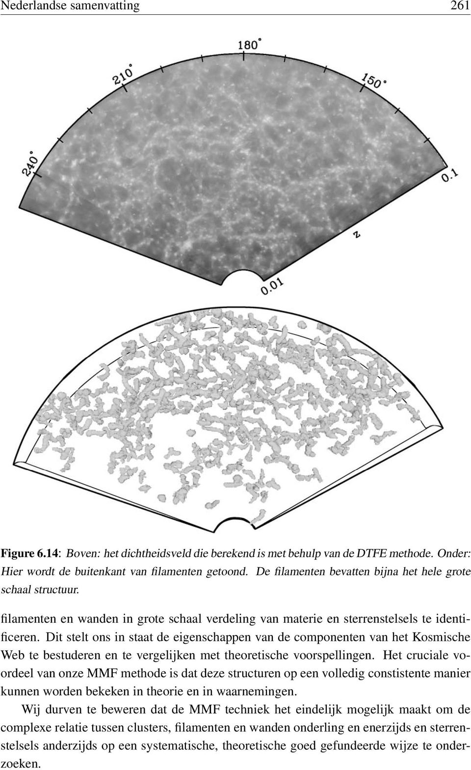 Dit stelt ons in staat de eigenschappen van de componenten van het Kosmische Web te bestuderen en te vergelijken met theoretische voorspellingen.